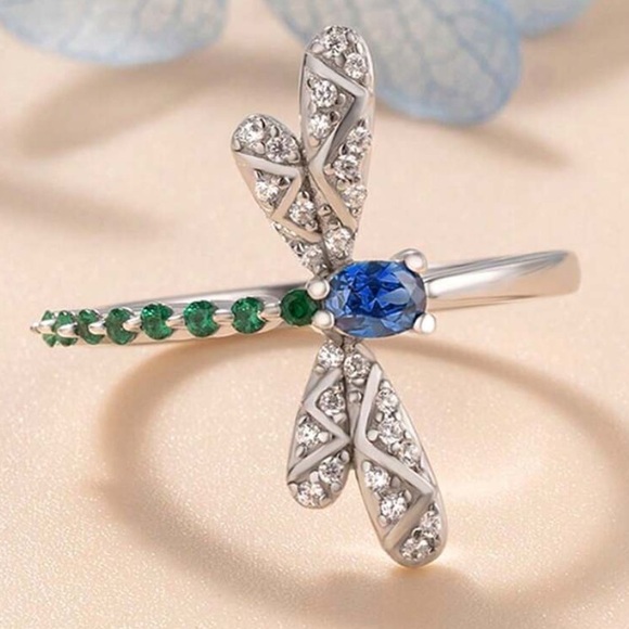 Cubic Zirconia Dragonfly Ring - Picture 6 of 7
